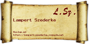 Lampert Szederke névjegykártya
